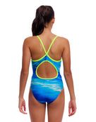 Funkita - Girls Sea Breeze Diamond Back Swimsuit - Model Back
