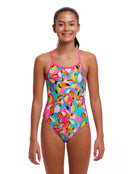 Funkita - Girls Tou By Tou Single Strap Swimsuit - Multi - Model Front