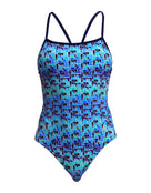 Funkita - Womens Jack Stack Single Strap Swimsuit - Blue - Product Front