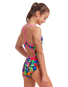 Funkita - Girls Sharp Edges Diamond Back Swimsuit - Multi - Model Side/Back
