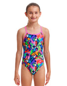 Funkita - Girls Sharp Edges Diamond Back Swimsuit - Multi - Model Front