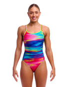 Funkita - Womens Lost Ocean Diamond Back Swimsuit - Multi - Model Front