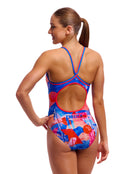 Funkita - Womens Miss Adventure Diamond Back Swimsuit - Model Back/Side