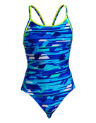 Funkita - Pace Racer Diamond Back Swimsuit - Blue - Product Front