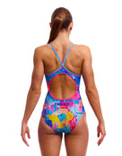 Funkita - Womens Pixel Paradise Diamond Back Swimsuit - Model Front