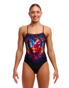 Funkita - Womens Pride Alive Single Strap Swimsuit - Black/Multi - Model Front