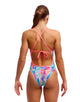 Funkita - Womens Tickle Pink Tie Me Tight Swimsuit - Multi - Model Front