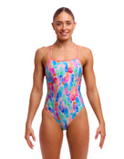 Funkita - Womens Tickle Pink Tie Me Tight Swimsuit - Multi - Model Front