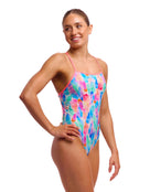 Funkita - Womens Tickle Pink Tie Me Tight Swimsuit - Multi - Model SIde