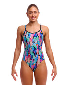 Funkita - Tickle Torture Diamond Secure Back (Period Proof) Swimsuit - Multi - Model Front