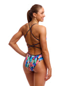 Funkita - Womens Tickle Torture Strapped In Swimsuit - Multi - Model Back/Side