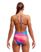 Funkita - Womens Tropic Wash Single Strap Swimsuit - Blue/Pink - Model Front