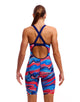 Funkita - Womens Wave Craze Fast Legs Legsuit - Blue/Red - Model Front