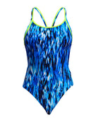 Funkita - Womens Wing Streak Diamond Back Swimsuit - Blue - Product Front