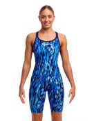 Funkita - Womens Wing Streak Fast Legs Legsuit - Blue - Model Front