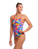 Funkita - Womens Radar Rage Single Strap Swimsuit - Model Front/Side