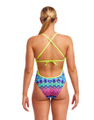Funkita - Womens Kris Kringle Tie Me Tight Swimsuit - Multi - Model Back