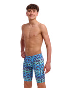 Funky Trunks - Boys Jack Stack Swim Training Jammer - Blue - Model Front/Side