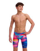 Funky Trunks - Boys Lost Ocean Swim Training Jammer - Blue/Red - Model Front/Side