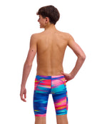 Funky Trunks - Boys Lost Ocean Swim Training Jammer - Blue/Red - Model Back