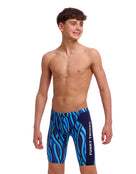 Funky Trunks - Boys Snork City Swim Training Jammer - Blue - Model Front/Side