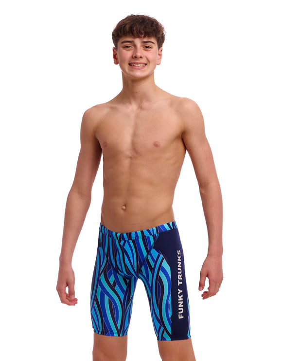 Funky Trunks - Boys Snork City Swim Training Jammer - Blue - Model Front