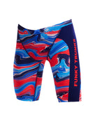 Funky Trunks - Boys Wave Craze Swim Training Jammer - Blue/Red - Product Frront