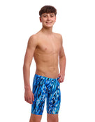 Funky Trunks - Boys Wing Streak Swim Training Jammer - Blue - Model Front/Side