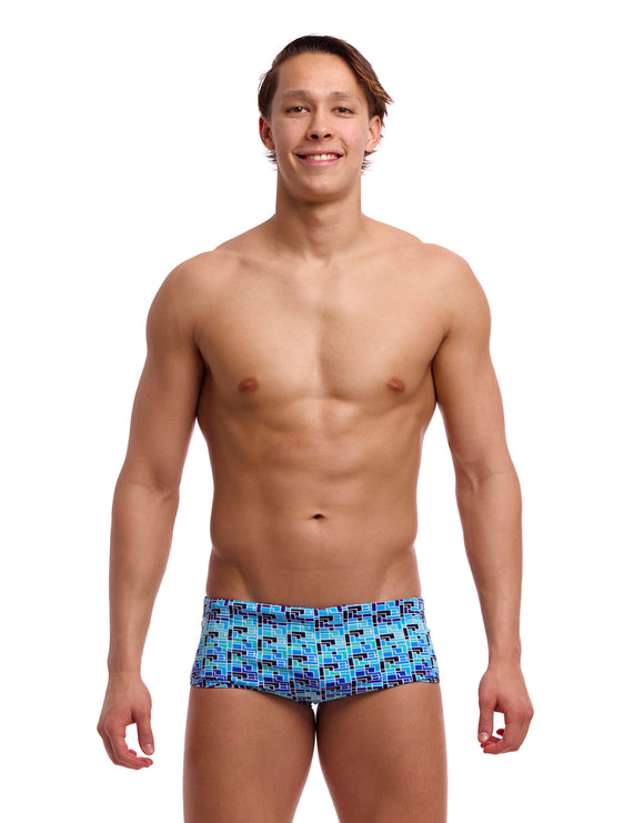 Funky Trunks - Jack Stack Sidewinder Swim Trunks - Blue - Model Front