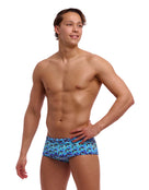 Funky Trunks - Jack Stack Sidewinder Swim Trunks - Blue - Model Front/Side
