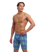 Funky Trunks - Mens Jack Stack Swim Training Jammer - Blue - Model Front/Side