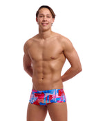 Funky Trunks Miss Adventure Sidewinder Swim Trunks - Blue/Red - Model Front/Side
