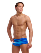 Funky Trunks - Sea Breeze Sidewinder Swim Trunks - Blue - Model Front/Side