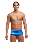 Funky Trunks - Sea Breeze Sidewinder Swim Trunks - Blue - Model Front