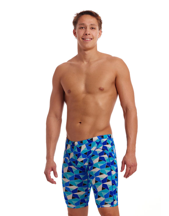 Funky Trunks - Mens Tetra Tonic Swim Training Jammer - Blue - Model Front