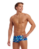 Funky Trunks - Mens Tetra Tonic Sidewinder Swim Trunks - Blue - Model Front/Side