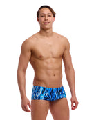 Funky Trunks - Mens Wing Streak Classic Swim Trunks - Blue - Model Front/Side