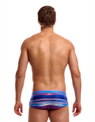 Funky Trunks - Lost Lines Sidewinder Swim Trunks - Blue/Red - Model Back