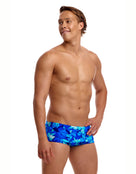 Funky Trunks - Try Blue Classic Swim Trunks - Blue - Model Front/Side