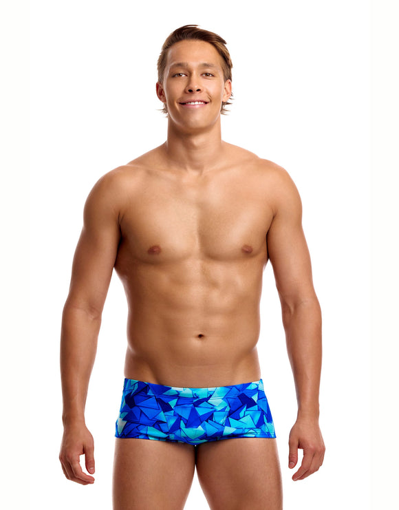 Funky Trunks - Try Blue Classic Swim Trunks - Blue - Model Front