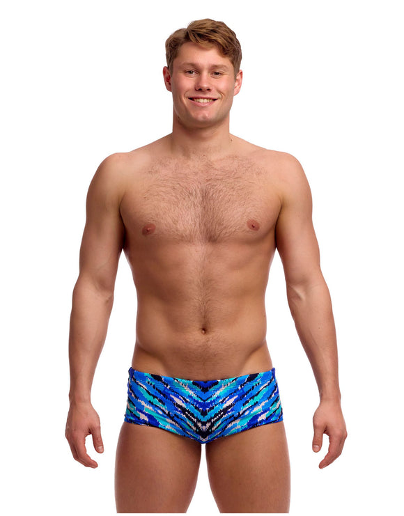 Funky Trunks - Fur Seal Sidewinder Swim Trunks - Blue - Model Front