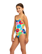 Zoggs - Girls Bloomie Strikeback Swimsuit - Multi - Model Front