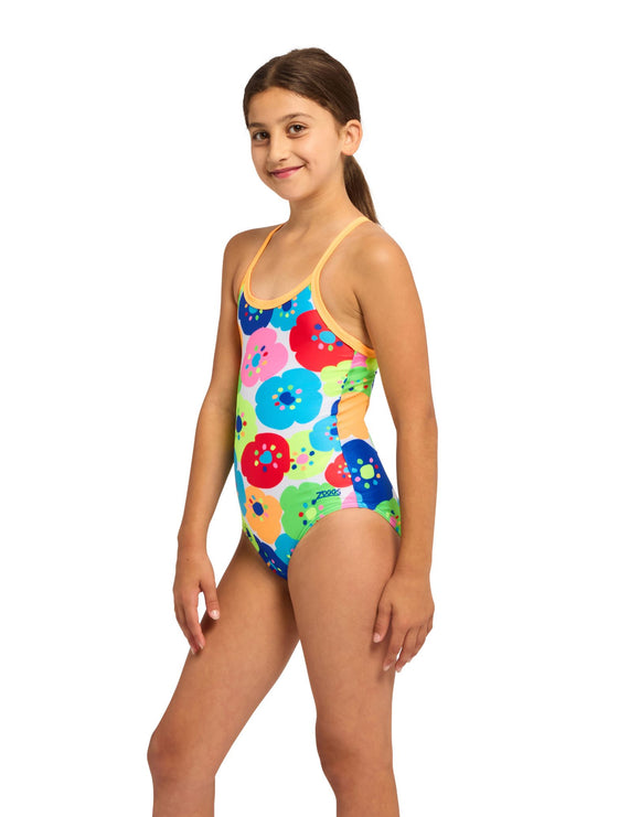 Zoggs - Girls Bloomie Strikeback Swimsuit - Multi - Model Front