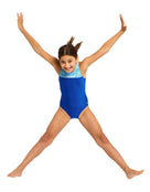 Zoggs - Girls Fishdom Infinity Back Swimsuit - Blue - Model Front Full Body