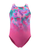 Speedo - Girls Print Pulseback Swimsuit - Pink/Multi - Product Front