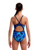 Funkita - Girls You Blued Diamond Back Swimsuit - Blue - Model Back