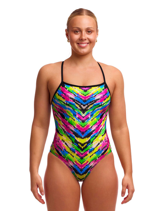 Funkita - Happy Hide Single Strap Swimsuit - Multi - Model Front