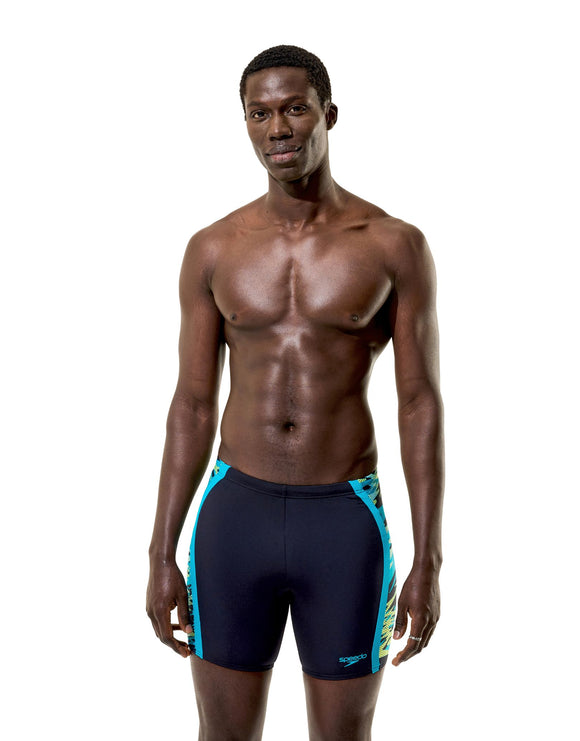 Speedo - Hyperboom Splice Mid Swim Jammer - Blue/Green - Model Front