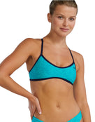 TYR - Lapped Durafast Elite Trinity Top - Teal - Model Front/Side