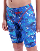 Arena - Limited Edition Boys Powerskin ST NEXT Jammer - Splashy Multi - Model Front close up